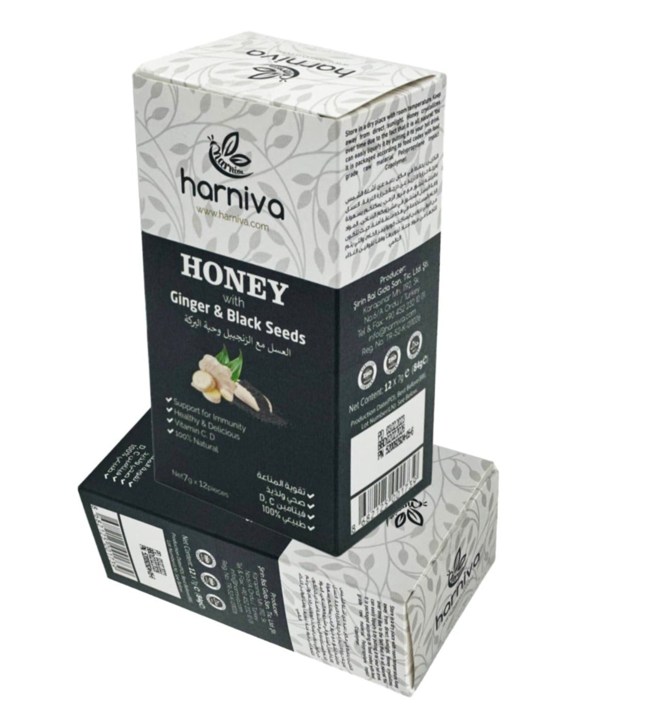 Honey Spoons with Ginger & Black Seeds (12x7gm Per Pack)